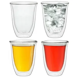 Creano doppelwandige Gläser 250ml „DG-V“, 6er Set, großes Thermoglas doppelwandig aus Borosilikatglas, Kaffeegläser, Teegläser, Latte Gläser, Doppelwandgläser