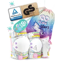 99flips Knieschoner Kinder Schoner Inliner Kinder - Inliner Schoner Set - Protektoren - Knie und Ellenbogenschützer - Größe XS Magic Silver - Knieschützer Skateboard, Scooter, Rollschuhe