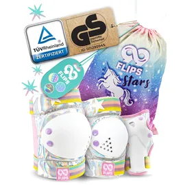 99flips Knieschoner Kinder Schoner Inliner Kinder - Inliner Schoner Set - Protektoren - Knie und Ellenbogenschützer - Größe XS Magic Silver - Knieschützer Skateboard, Scooter, Rollschuhe