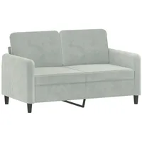 vidaXL 2-Sitzer-Sofa Hellgrau 120 cm Samt