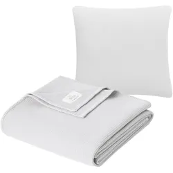 Cradle Studio Set Wohndecke & Kissenbezug Piqué Pebble Silber 