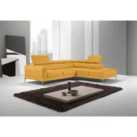 Egoitaliano Ecksofa Claudie, Designsofa mit extrakomfortablem Sitzkomfort, Inkl. Kopfteilverstellung, L-Form gelb