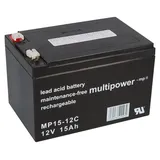 Multipower Akku kompatibel E-Mobile Rascal EM100, EM115 12V 15Ah