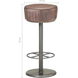 Barhocker Braun Echtleder