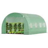 VOUNOT VOUNOT® Gewächshaus Foliengewächshaus Winterfest Tomatenhaus Folientunnel, 4x3x2m 12m2 Grün