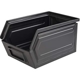 APS Snackbox „Industrial“ - Schwarze Metallbox mit Beschriftungsfach, B x T x H: 15,5 x 23,5 x 13 cm, Fast Food Box, spülmaschinenfest, stapelbar