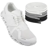 Endoto 3 Paare Schnürsenkel für ON Cloud 5 & 6 Schuhe, Ersatz Elastische Ohne Binden Gummi Rund Schuhbänder Laces Shoelaces für Running Sneaker (Schwarz&Weiß&Grau 30 Zoll) - 30Inch/76.20cm