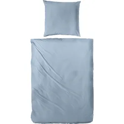 Bettwäsche PRIMERA "Satin-Bettwäsche Falsches Uni", blau, B/L: 135cm x 200cm, , Satin, B/L: 80cm x 80cm, Satin, Obermaterial: 100% Baumwolle, Bettwäsche, mit dezenten Tönen