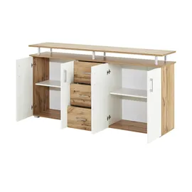 Möbel Kraft Sideboard 178 x 90 x 40 cm Weiß / Mehrfarbig