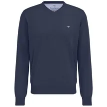 FYNCH-HATTON Strickpullover mit V-Ausschnitt Blau M