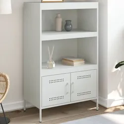 vidaXL Highboard Weiß aus Stahl 68x39x113 cm