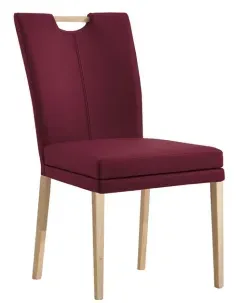 Niehoff Colorado Stuhl mit Griff 4-Fuß Eiche bianco, Microfaser Nirvana rot
