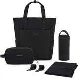 KAPTEN & SON Lindby Wickeltaschenset 4 tlg. Laptopfach schwarz