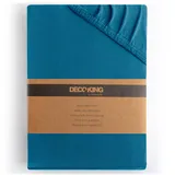 DecoKing Spannbettlaken Baumwolle-Jersey 120 x 200 - 140 x 200 cm blau