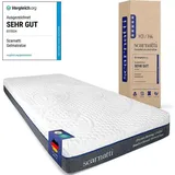 Kaltschaummatratze 90x200 Höhe 18 – orthopädisch ergonomische 7 Zonen Komfortmatratze, H3/H4 doppelseitig, atmungsaktiv, Rollmatratze vakuum