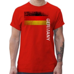Shirtracer T-Shirt Deutschland Flagge Adler Vintage Germany – Fussball EM 2024 – Herren Premium T-Shirt deutschland t shirt männer – herren t-shirt germany – em fussball rot S