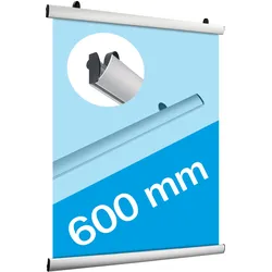 Klemmschienen für Plakate, Aluminium, aufklappbar 600 mm, silber