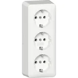 Gira 478913 SCHUKO-Dreifachsteckdose mit Montageplatte