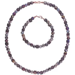 Smart Jewel Schmuckset Schmuck mit Kristallsteinen in lila und lavendel, Messing 50 cm Violett 