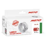 METO Preisauszeichner Etiketten Vordruck « Sonderpreis » (26x16 mm, 1-zeilig, 6.000 Stück, fluor rot,