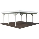 Palmako Karl Doppel-Carport 600 x 512 cm Weiß grundiert
