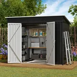 Goplus Gartenhaus 2,28 x 1,09 m Schwarz