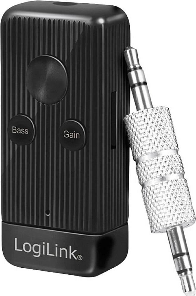 LogiLink Kabelloser Bluetooth-Audioempfänger für Headset, Lautsprecher, Handy, Autoradio (Empfänger), Bluetooth Audio Adapter, Schwarz