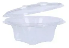 Verive Salatbox mit Deckel, rPET, 375 ml, Transparente Salatschale für Außer-Haus-Gerichte, 1 Packung = 50 Stück