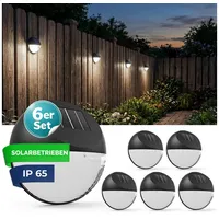 monzana Solarleuchte Kunststoff 6er Set wetterfest IP65 schwarz