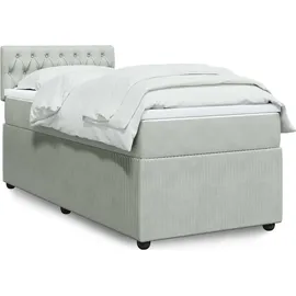 vidaXL Boxspringbett mit Matratze Hellgrau 100x200 cm Samt