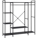 Emob Marek offener Schrank, 160 x 40 x 171 cm, Metall, Schwarz