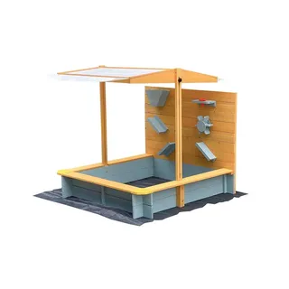 Home Deluxe Holzsandkasten Sandy mit Überdachung Grau/Braun