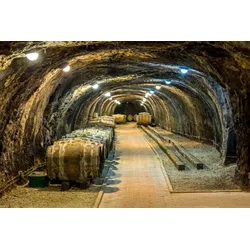 Fototapete PAPERMOON "Tunnel mit Fässern", bunt, B:2,50m L:1,86m, Vlies, Tapeten