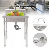 Spültisch Spülbecken Edelstahlspüle Gastrospüle Edelstahlspüle Spüle 1 Becken + Wasserhahn