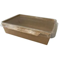Kraft Food Container with Lid 1200 ml 19,6x13,3x4,8 cm 50 Stück