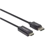 Manhattan DisplayPort / HDMI Adapterkabel 1,80 m Schwarz