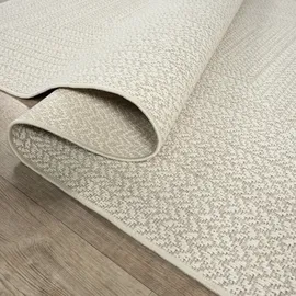 The CarPET Outdoorteppich THE CARPET "Kansas", beige (creme), B:80cm H:10mm L:150cm, Polypropylen, Teppiche, Outdoorteppich, moderner robuster In und Outdoor Teppich Jute Look