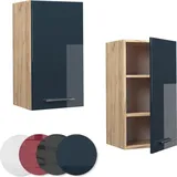 Vicco Hängeschrank Fame-Line, 40 cm, Dunkelblau Hochglanz/Goldkraft Eiche