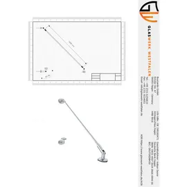 Buylando Glaswerk Westfalen - (stb) 200x90 cm, Klarglas Glasvordach, Transparent, Glas, Rechteckig, 200x1.31x90 Aufbewahrung - Schutzhüllen, Geräteschuppen-Zubehör