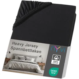nyvi Spannbettlaken DreamScience Heavy Jersey 120 x 200 - 130 x 200 cm schwarz