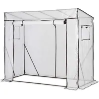 Tomatengewächshaus Xl Tomaten Gewächshaus Foliengewächshaus Stabil Tomatenhaus Platzsparend Für Garten, 200x77x146/170cm, Weiß - Sekey
