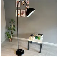 Bamyum Moderne Stehlampe aus Schwarz Metall mit Beweglichem Kopfteil,