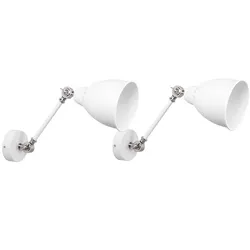 Wandlampe 2er Set MISSISSIPPI verstellbar Metall Weiß