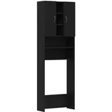vidaXL Waschmaschinenschrank Schwarz Eichen-Optik 64x25,5x190 cm