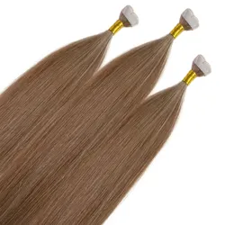 hair2heart Mini Tape Extensions Premium Echthaar #8/01 Hellblond Natur-Asch 40cm Hellbraun Damen 