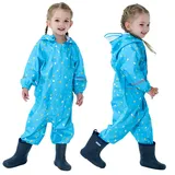 Kinder Regenponcho Kleinkind Regenmäntel Jungen Mädchen Wasserdichte Overall Einteilig Regenjacken Netter Cartoon Regenbekleidung Outdoor