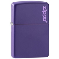 Zippo 237ZL Unisex-Erwachsene Purple Matte Pocket Classic Lighter, Lilafarbenes Logo, Einheitsgröße