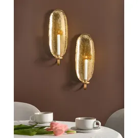 Beliani 2er-Set Kerzenständer FEIJO Metall 44 cm Gold