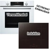 bosch + pkm BOSCH Backofen-Set weiß + PKM Induktionskochfeld Booster Touch Slider