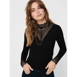 Only ONLTILDE L/S HIGH NECK LACE TOP JRS schwarz